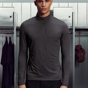 Soft Jersey Motion Half Zip in Charcoal