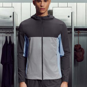 Active Colour Block Windbreaker in Mid Grey