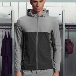Active Colour Block Windbreaker in Mid Grey Grey
