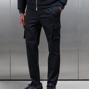 3D Cotton Cargo Pant in Black