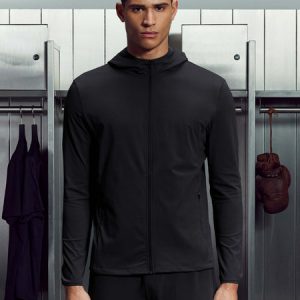 Active Jersey Zip Hoodie in Black