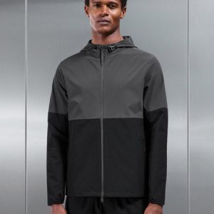 Active Technical Colour Block Windbreaker in Black Grey