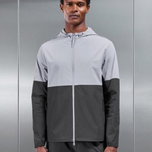 Active Technical Colour Block Windbreaker in Grey Mid Grey