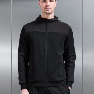 Apex Hybrid Jersey Windbreaker in Black