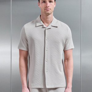 Aztec Revere Collar Shirt in Stone