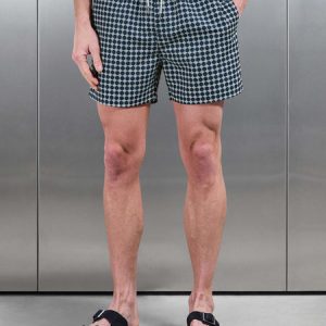Casa Drawstring Printed Swim Short in Navy
