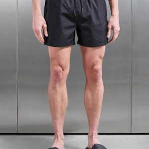 Essential Drawstring Shell Swim Short in Black