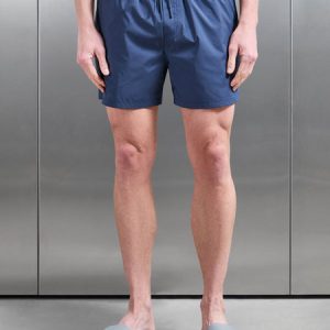 Essential Drawstring Shell Swim Short in Steel Blue