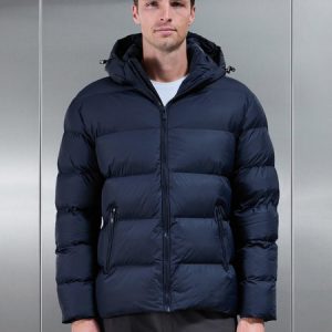 Essential Short Puffer Jacket in Navy