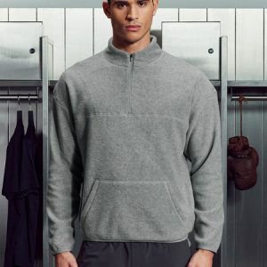 Fleece Relaxed Fit Half Zip in Grey Marl