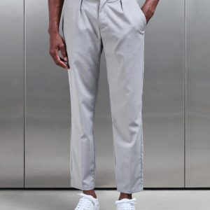 Formal Stretch Side Adjuster Trouser in Stone