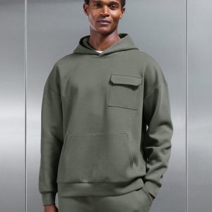 Hybrid Cargo Hoodie in Olive