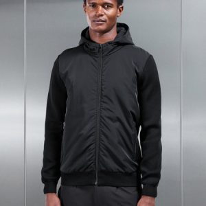 Hybrid Knitted Windbreaker in Black