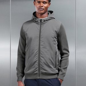 Hybrid Knitted Windbreaker in Grey