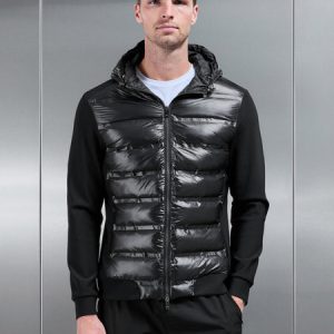Hybrid Puffer Jacket in Black