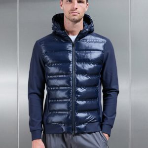 Hybrid Puffer Jacket in Navy