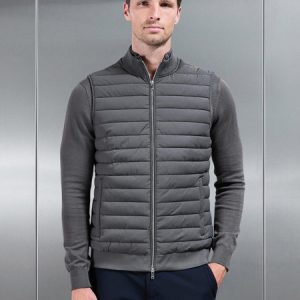 Hybrid Quilted Gilet in Grey