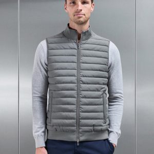Hybrid Quilted Gilet in Sage
