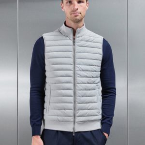 Hybrid Quilted Gilet in Stone