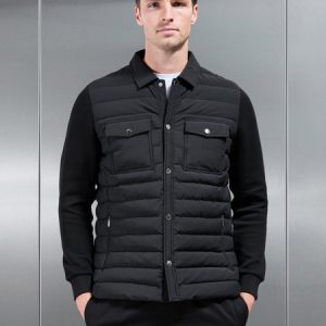 Hybrid Quilted Overshirt in Black