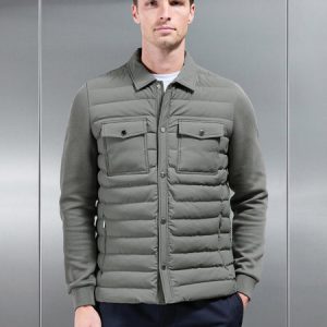 Hybrid Quilted Overshirt in Sage
