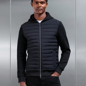 Hybrid Quilted Windbreaker in Black