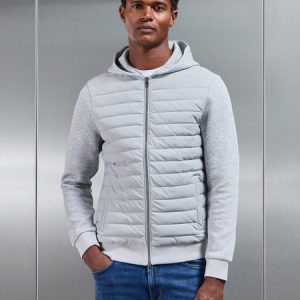 Hybrid Quilted Windbreaker in Marl Grey