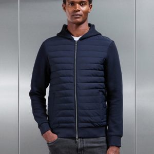 Hybrid Quilted Windbreaker in Navy