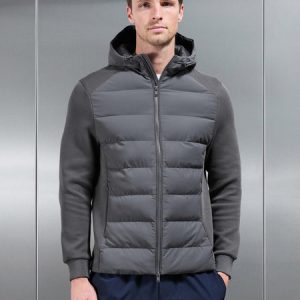 Hybrid Technical Puffer Windbreaker in Grey