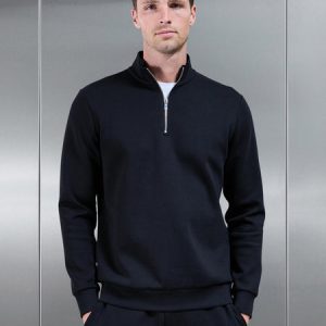 Interlock Jersey Half Zip in Black