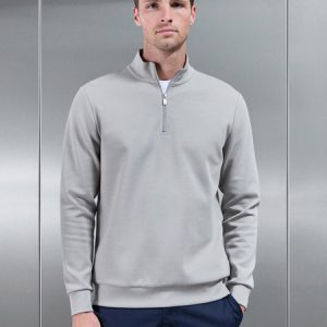 Interlock Jersey Half Zip in Stone