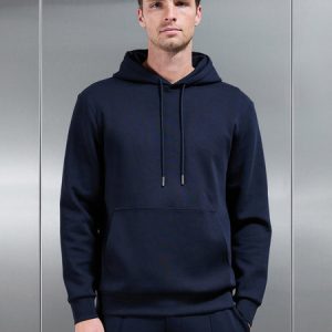 Interlock Jersey Hoodie in Navy