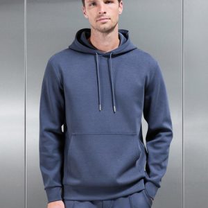 Interlock Jersey Hoodie in Slate Blue