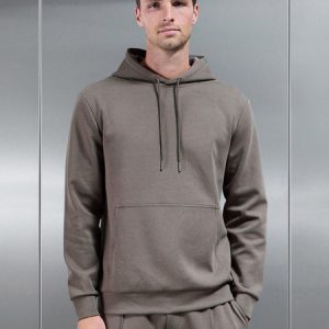 Interlock Jersey Hoodie in Taupe