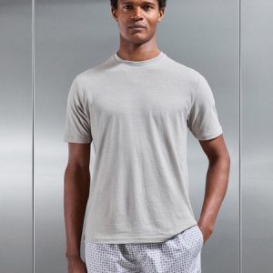 Linen Blend T-Shirt in Stone