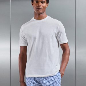Linen Blend T-Shirt in White