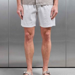 Linen Drawstring Short in Off White