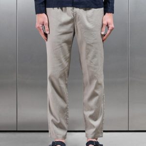 Linen Drawstring Trouser in Light Sage