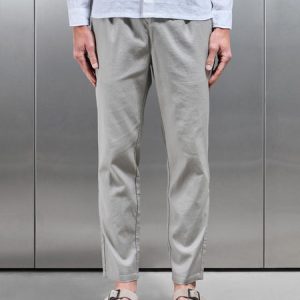 Linen Drawstring Trouser in Stone