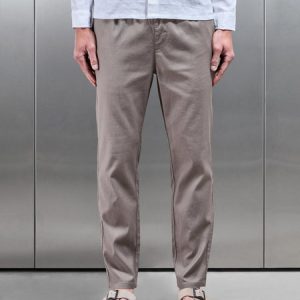 Linen Drawstring Trouser in Taupe