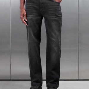 Relaxed Fit Denim Jeans in Black Wash