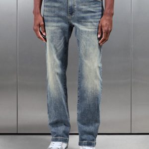 Relaxed Fit Denim Jeans in Sand Wash