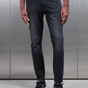 Slim Fit Denim Jeans in Black Wash