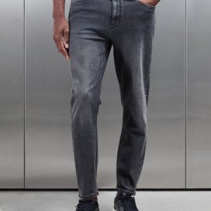 Slim Fit Denim Jeans in Grey Wash