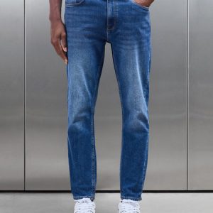Slim Fit Denim Jeans in Mid Blue