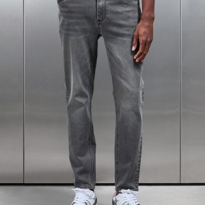 Slim Fit Denim Jeans in Slate Grey