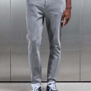 Slim Fit Denim Jeans in Solid Grey