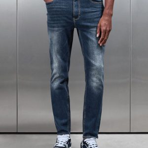 Slim Fit Denim Jeans in Vintage Blue
