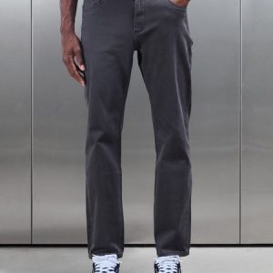 Straight Leg Denim Jeans in Grey