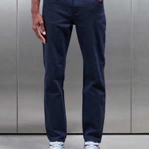 Straight Leg Denim Jeans in Navy